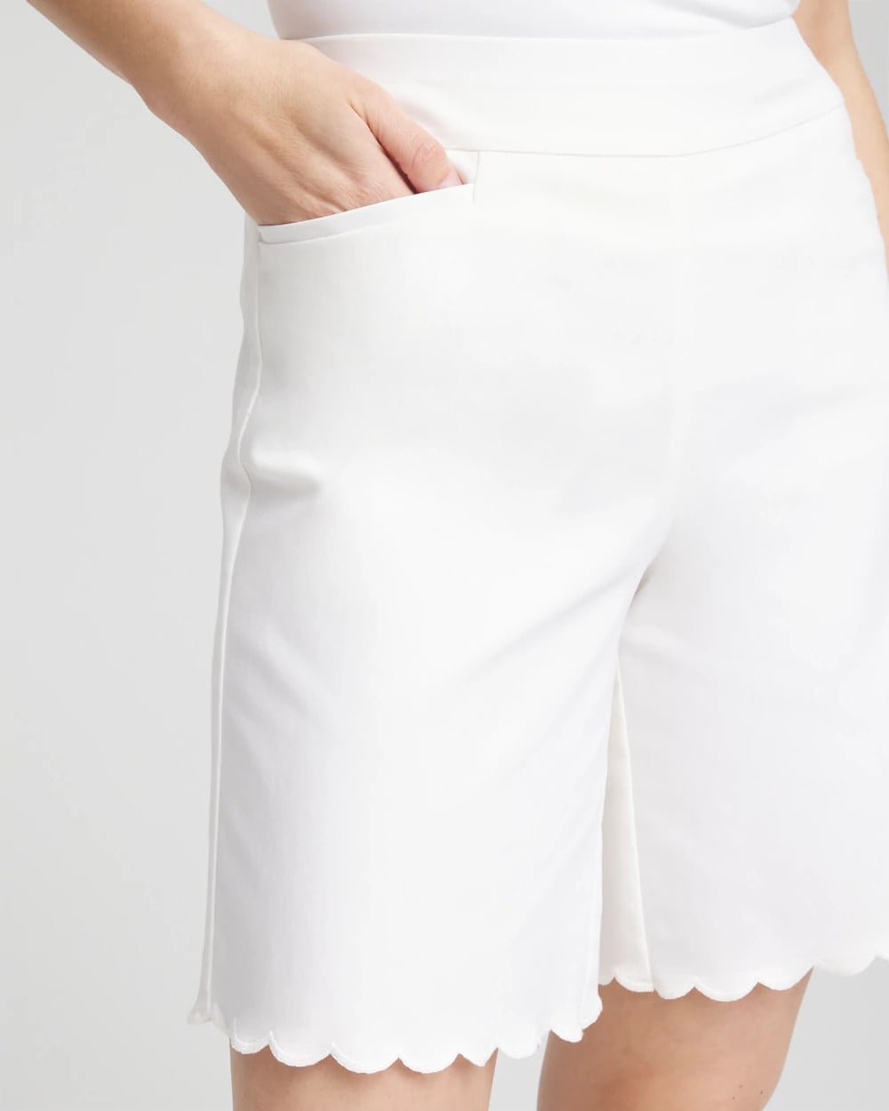 Chico's Women | Brigitte™ Pull-On Scallop-Hem Shorts ALABASTER