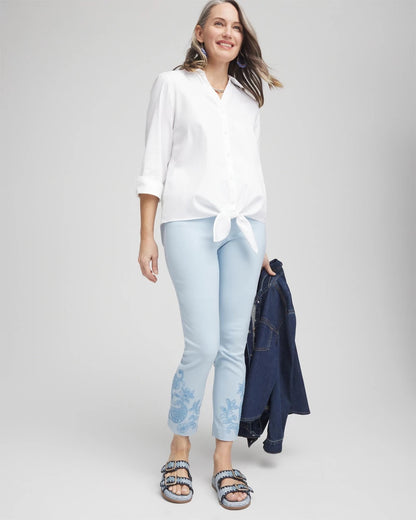 Chico's Women | Brigitte™ Embroidered Ankle Pants CRYSTAL SPRINGS