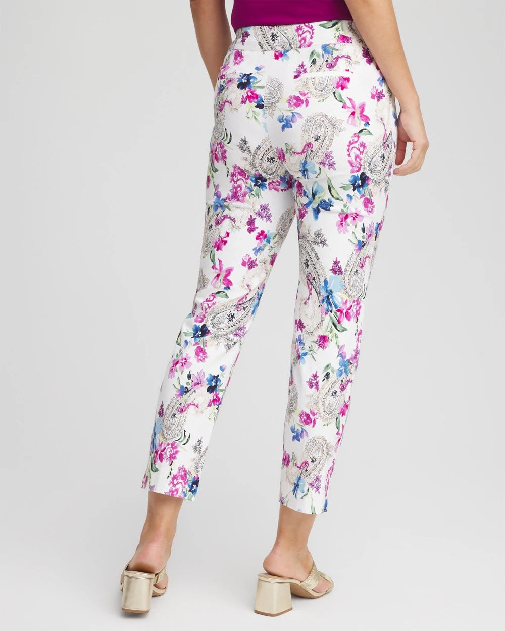 Chico's Women | Brigitte™ Paisley Floral Cropped Pants ALABASTER