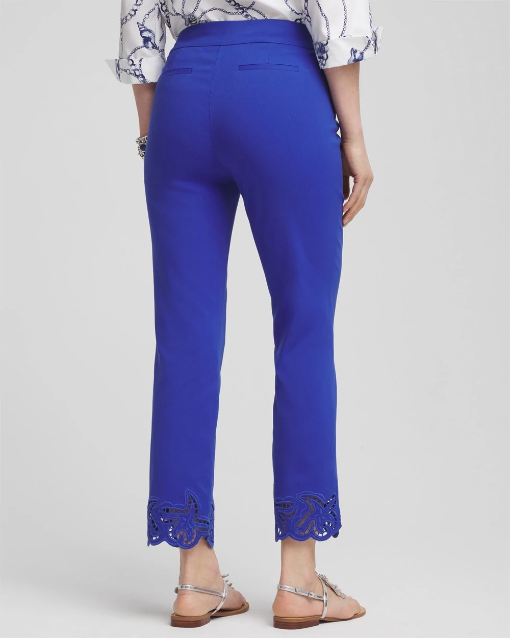 Chico's Women | Brigitte™ Pull-On Cutwork Cropped Pants RICH COBALT
