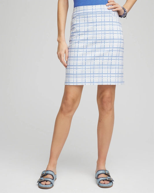Chico's Women | Brigitte™ Plaid Slub Skort BLUE PEARL