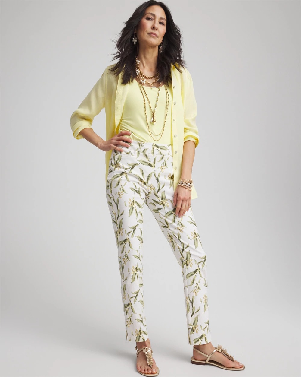 Chico's Women | Brigitte™ Slub Slim Ankle Pants ALABASTER