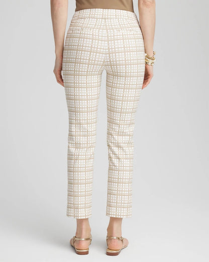 Chico's Women | Brigitte™ Plaid Cropped Pants ALABASTER