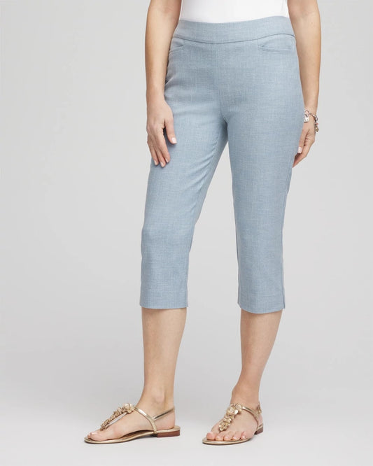 Chico's Women | Brigitte™ Cross Dye Capri Pants BLUE PEARL