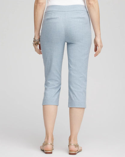 Chico's Women | Brigitte™ Cross Dye Capri Pants BLUE PEARL