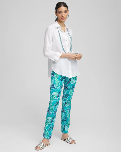 Chico's Women | Brigitte™ Tropical  Slim Leg Pants SEASPRAY