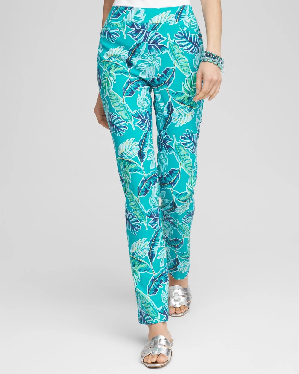 Chico's Women | Brigitte™ Tropical  Slim Leg Pants SEASPRAY