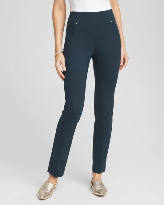 Chico's Women | Juliet Slim Trim Detail Ankle Pants TEAL SHADOW