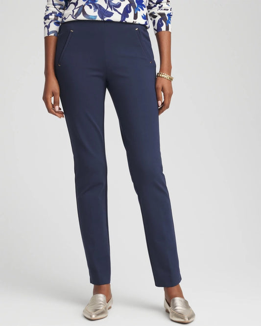 Chico's Women | Juliet Slim Trim Detail Ankle Pants PASSPORT BLUE