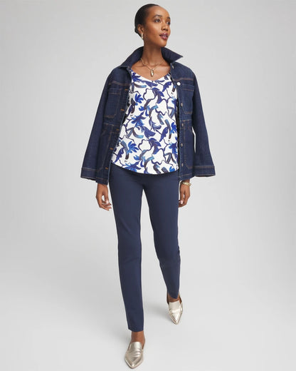 Chico's Women | Juliet Slim Trim Detail Ankle Pants PASSPORT BLUE