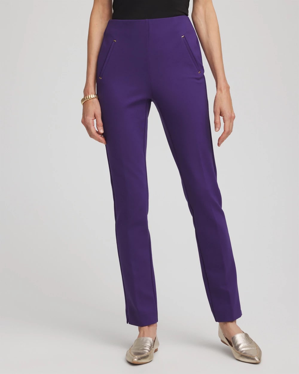 Chico's Women | Juliet Slim Trim Detail Ankle Pants PURPLE ELIXIR