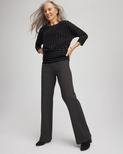 Chico's Women | Juliet Wide Full-Length Ponte Pants GRAPHITE HEATHER GRAY
