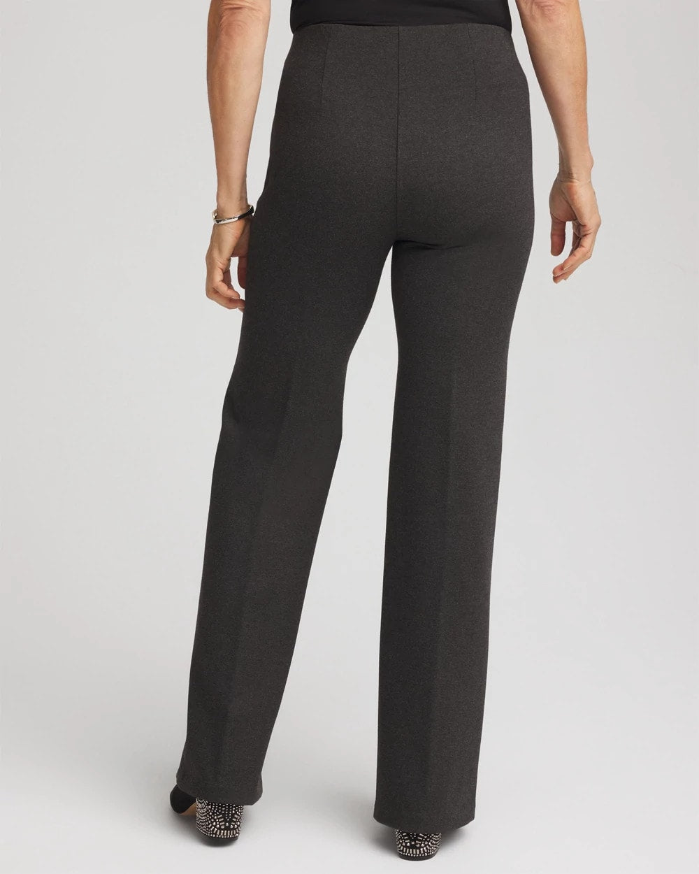 Chico's Women | Juliet Wide Full-Length Ponte Pants GRAPHITE HEATHER GRAY