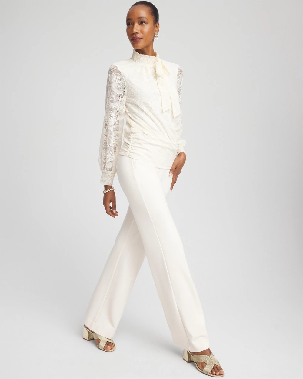 Chico's Women | Juliet Wide Full Length Pant ENGLISH CREAM