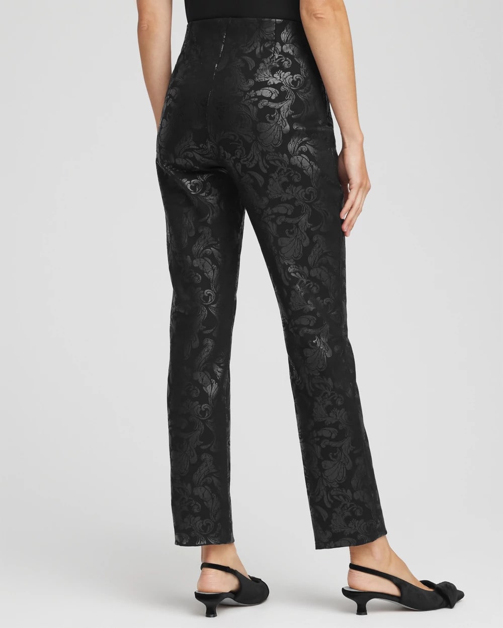 Chico's Women | Juliet Black Foiled  Slim Ankle Pants BLACK