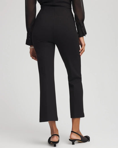 Chico's Women | Juliet Feathered Flared Cropped Pants BLACK