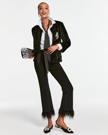 Chico's Women | Juliet Feathered Flared Cropped Pants BLACK
