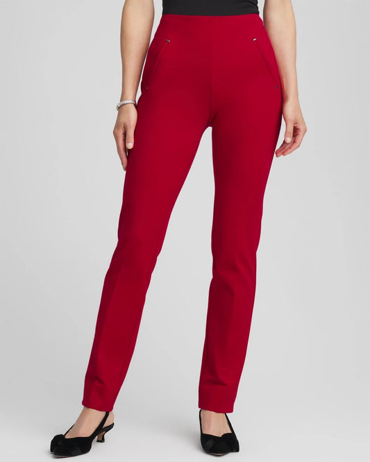 Chico's Women | Juliet Slim Trim Detail Ankle Pants CARMINE RED