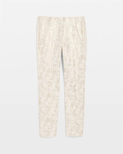Chico's Women | Juliet Golden Foiled Slim Ankle Pants ENGLISH CREAM