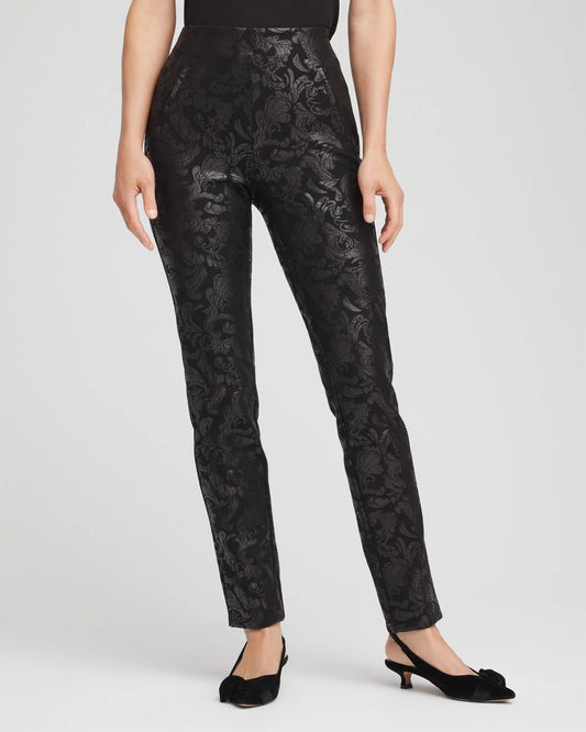 Chico's Women | Juliet Foiled Slim Ponte Pants BLACK
