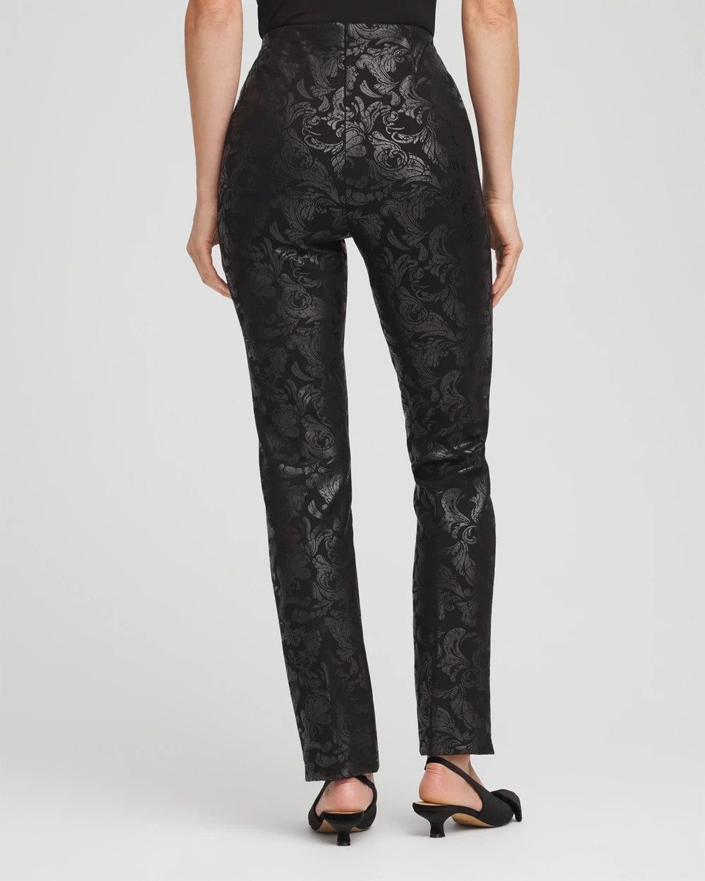 Chico's Women | Juliet Foiled Slim Ponte Pants BLACK