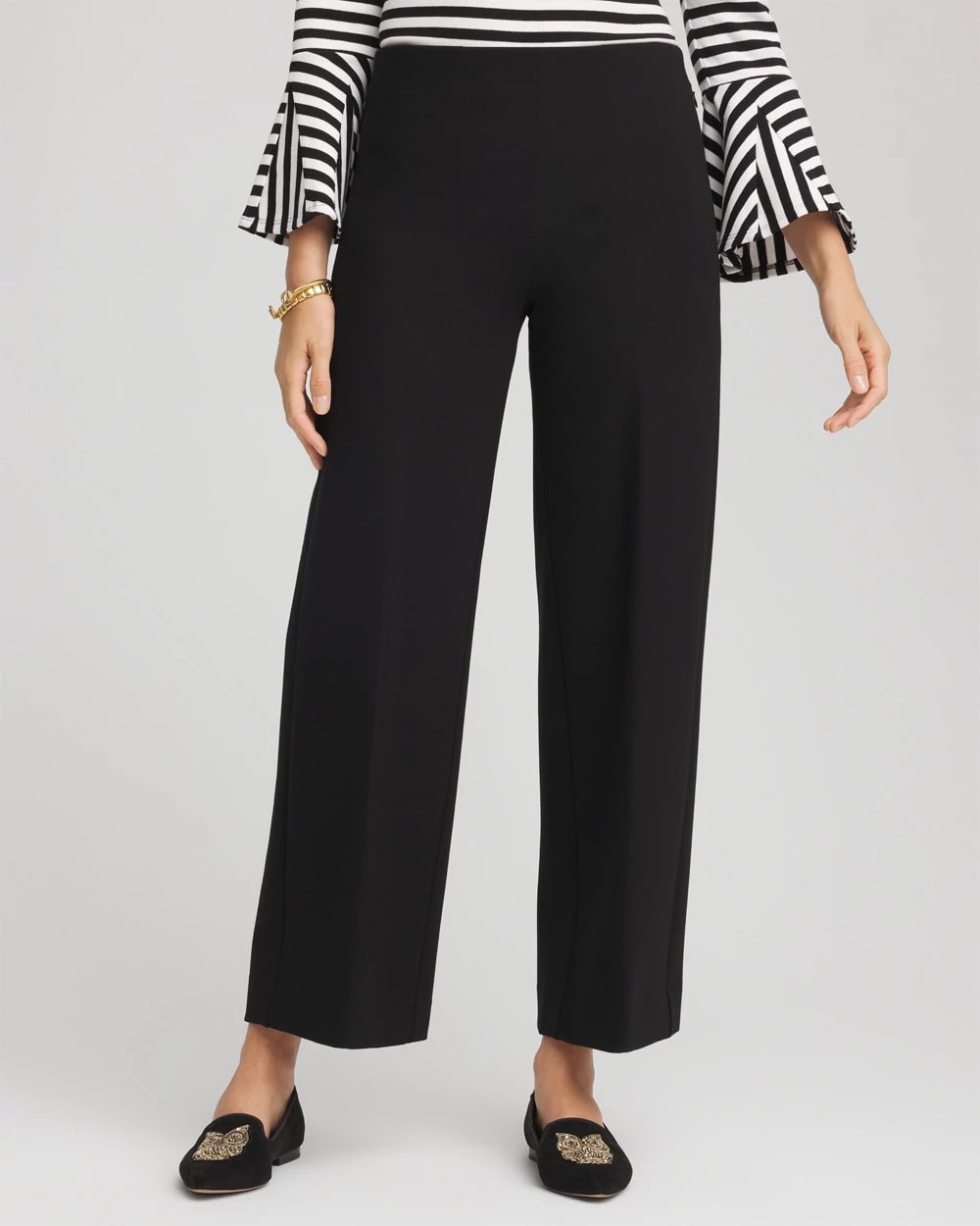 Chico's Women | Juliet Slim Wide-Leg Cropped Pants BLACK