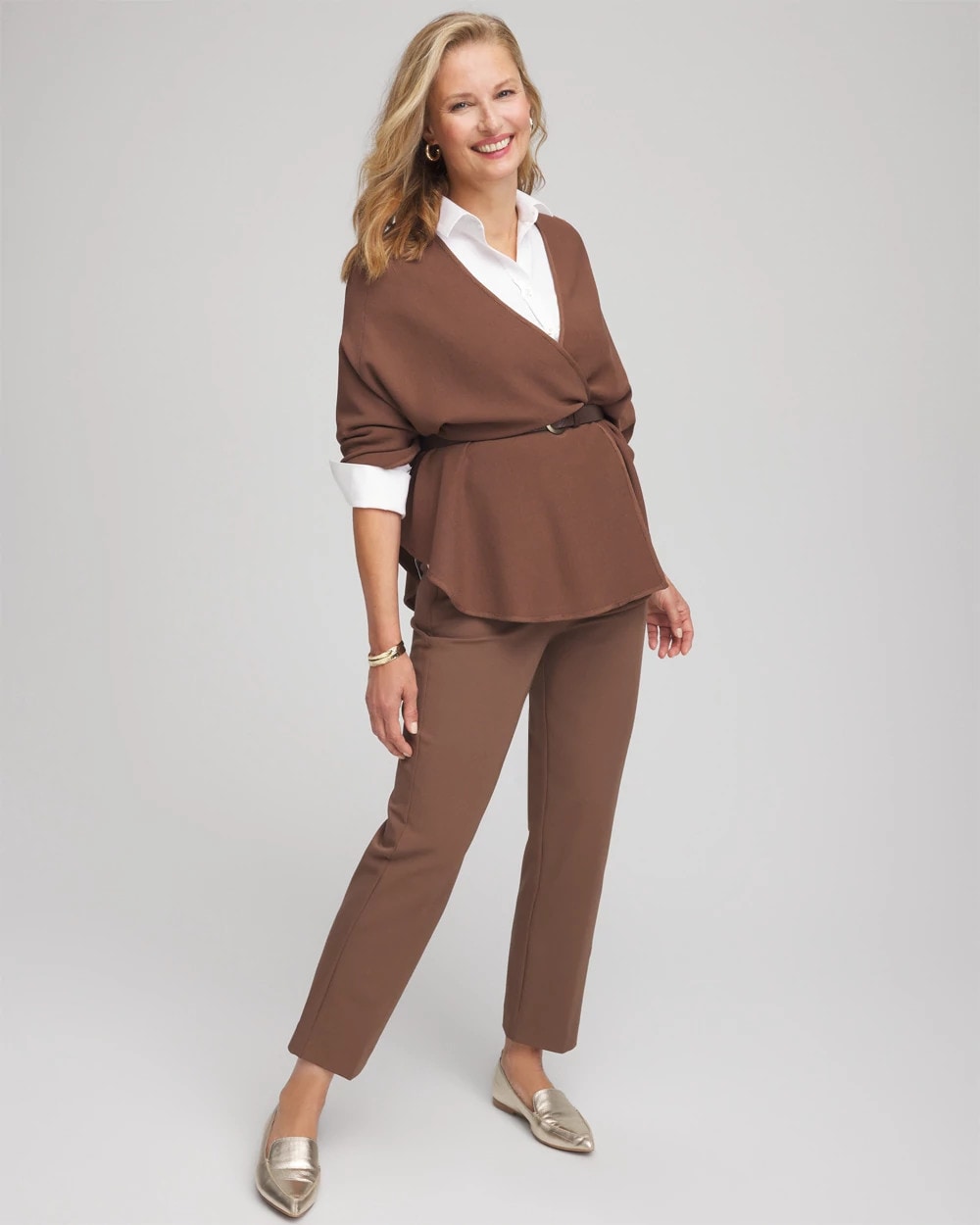 Chico's Women | Lightweight Juliet Straight Ankle Pants DRIED MUSHROOM