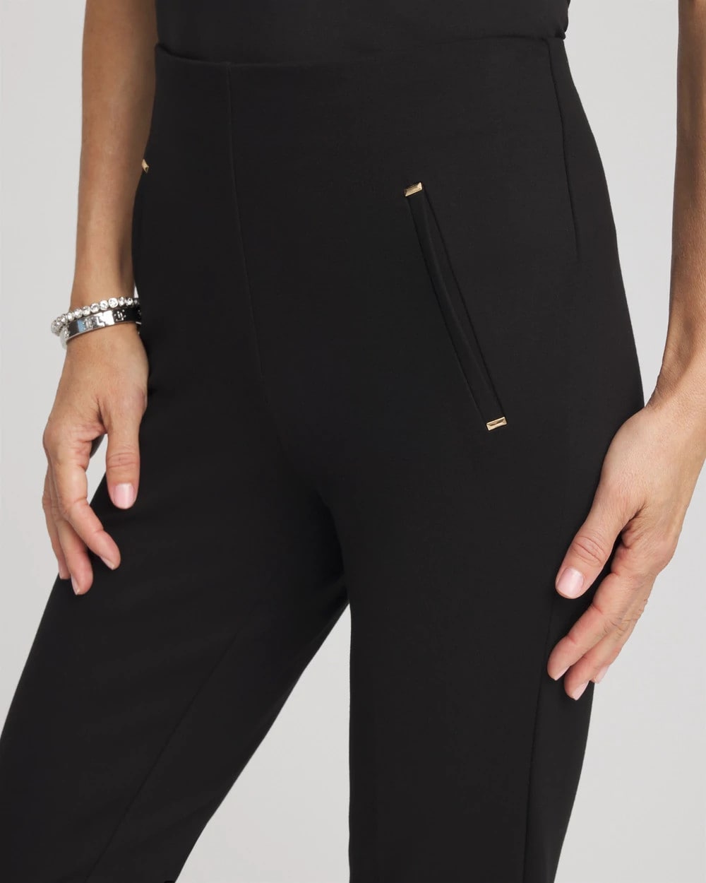 Chico's Women | Juliet Slim Trim Detail Ankle Pants BLACK