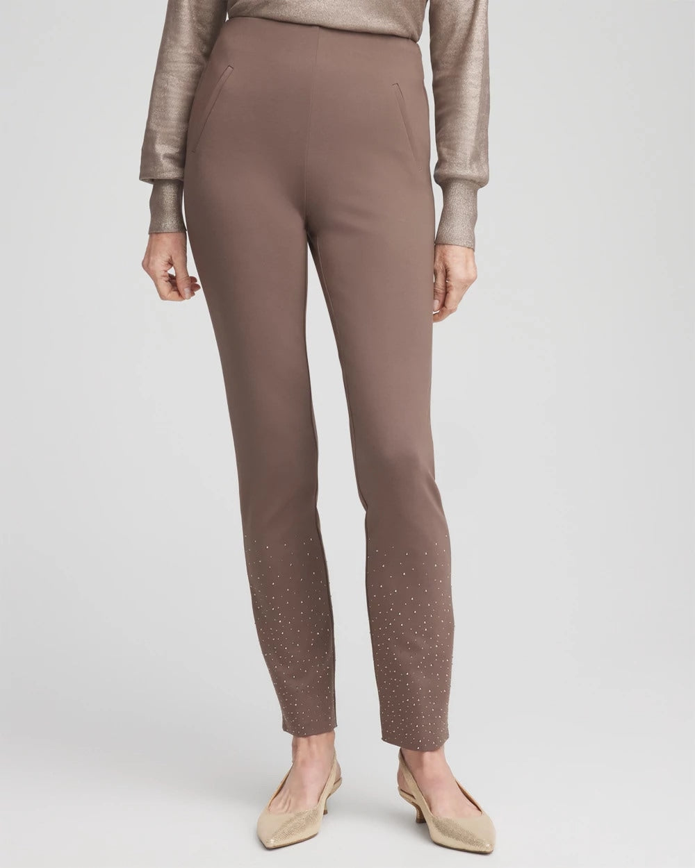Chico's Women | Juliet Embellished Ankle Pants WARM MOCHA