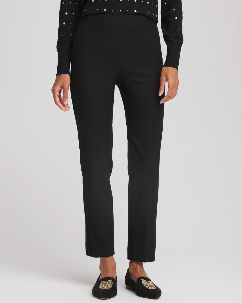 Chico's Women | Lightweight Juliet Straight Ankle Pants BLACK