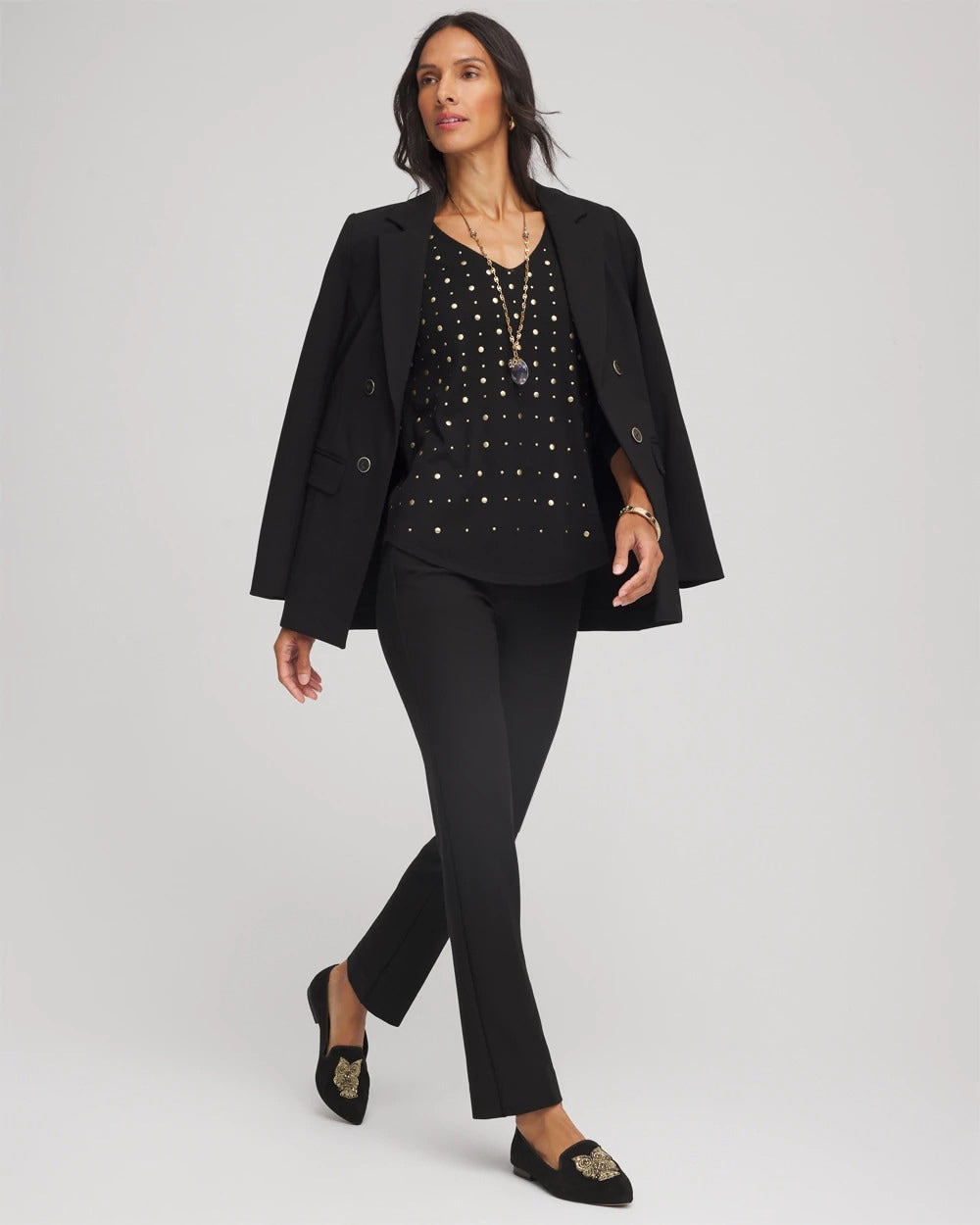 Chico's Women | Lightweight Juliet Straight Ankle Pants BLACK
