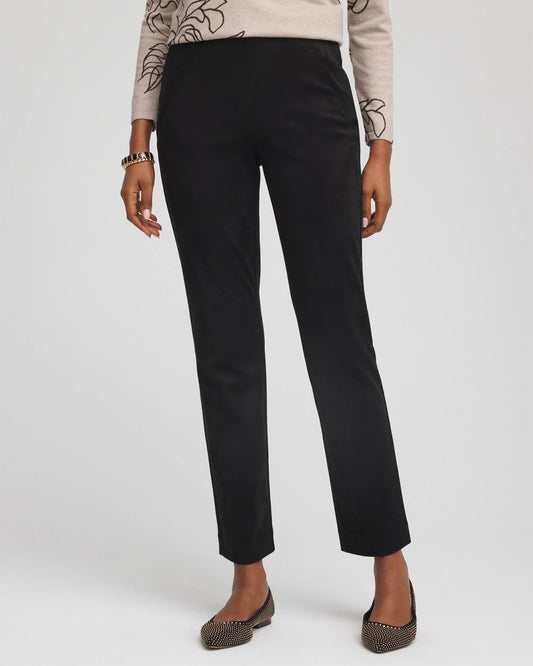 Chico's Women | Faux Suede Juliet Slim Ankle Pants BLACK