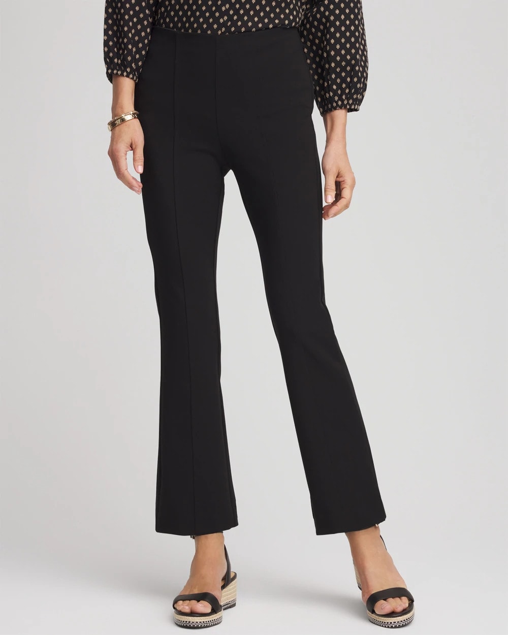 Chico's Women | Lightweight Juliet Flared Ankle Pants BLACK