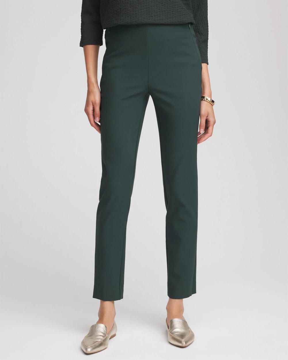 Chico's Women | Lightweight Juliet Straight Ankle Pants DARKEST SPRUCE