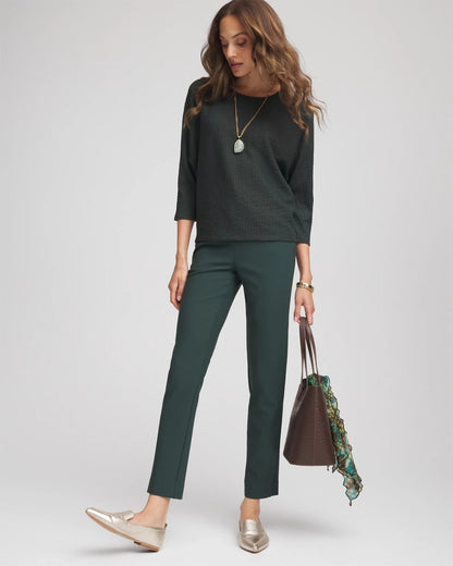 Chico's Women | Lightweight Juliet Straight Ankle Pants DARKEST SPRUCE