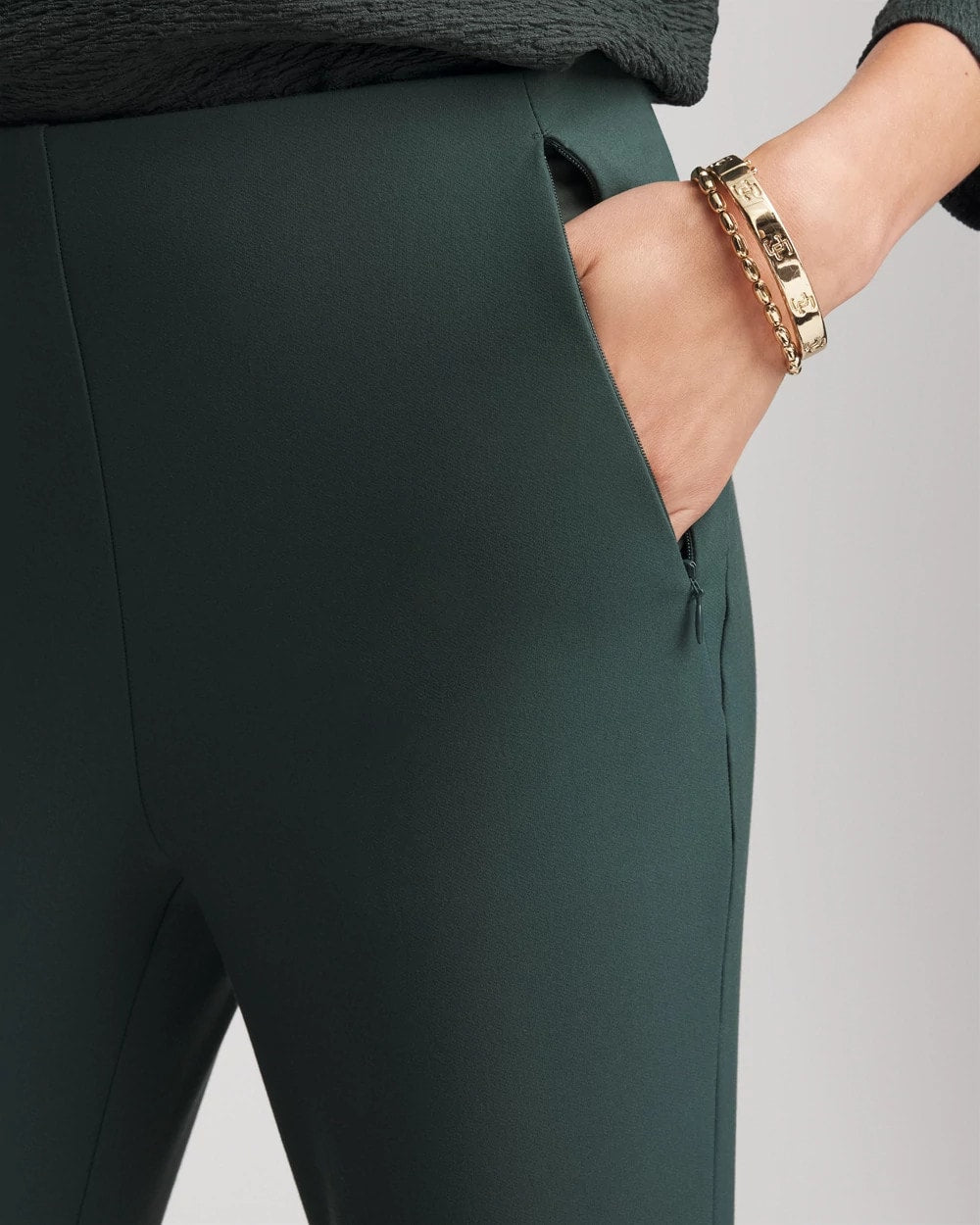 Chico's Women | Lightweight Juliet Straight Ankle Pants DARKEST SPRUCE
