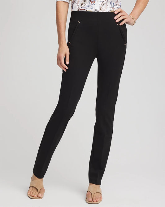 Chico's Women | Juliet Slim Trim Detail Pants BLACK