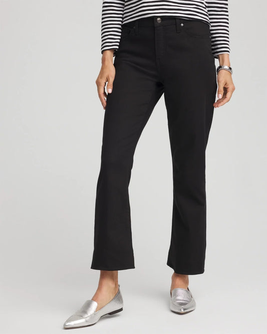 Chico's Women | Cropped Girlfriend Kick-Flare Jeans BLACK