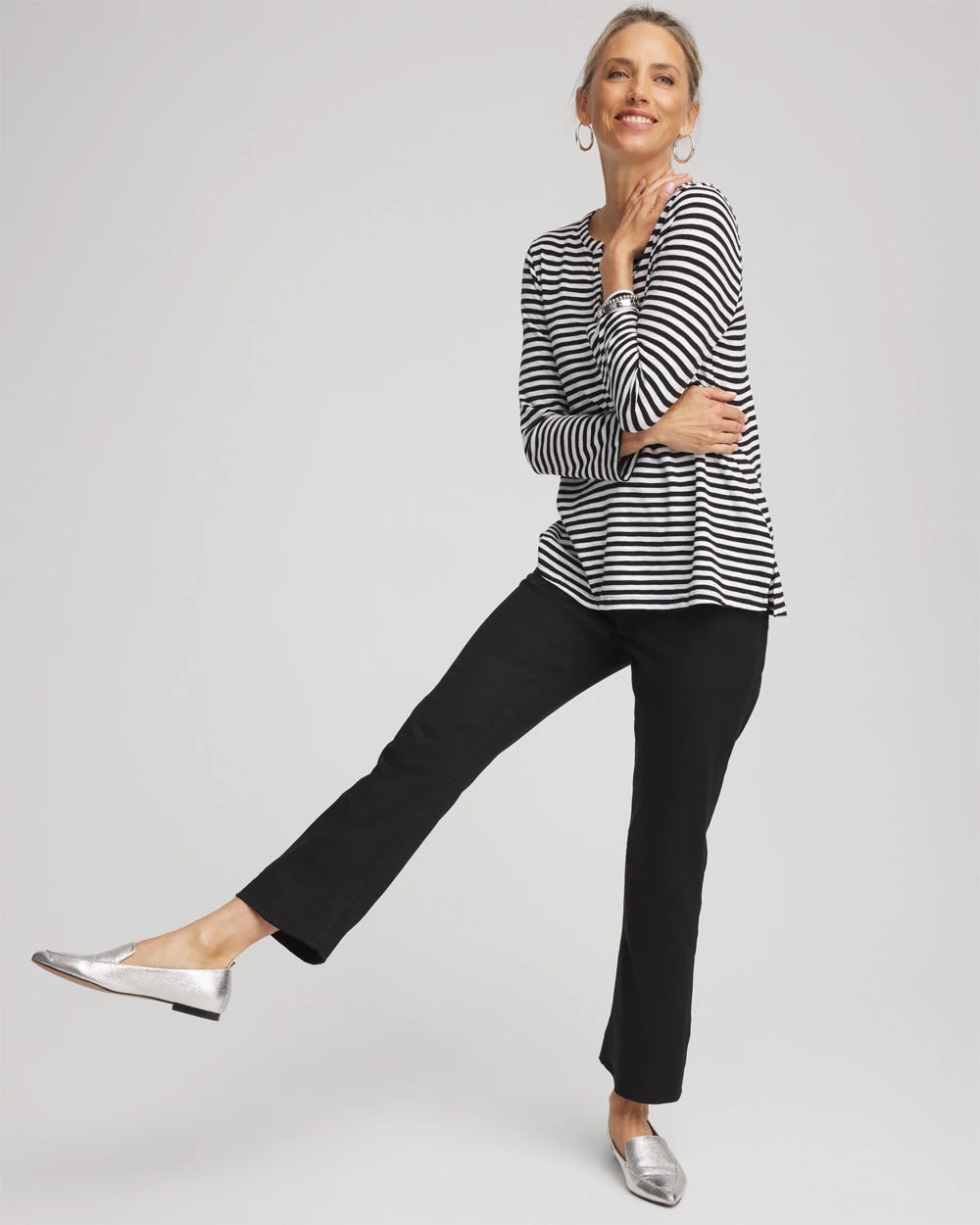 Chico's Women | Cropped Girlfriend Kick-Flare Jeans BLACK