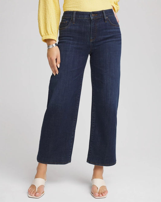 Chico's Women | Girlfriend Cropped Wide-Leg Jean DARK SAPPHIRE INDIGO