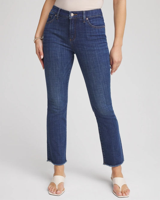Chico's Women | Girlfriend Fray Hem Kick Flare Jeans CARINA INDIGO