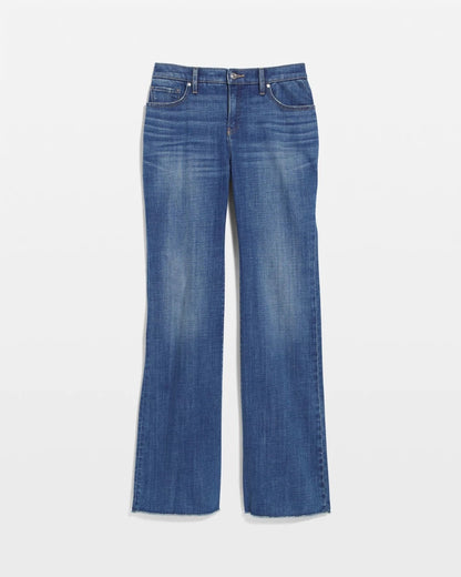 Chico's Women | Girlfriend Frayed Flared Jeans JESSAMINE INDIGO