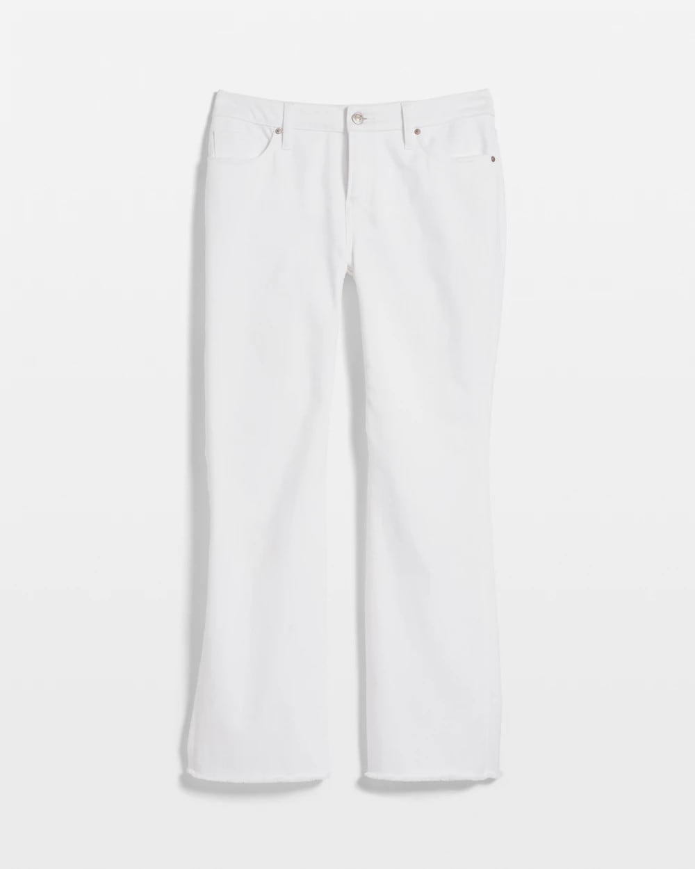 Chico's Women | No-Stain Girlfriend Frayed Flared Jeans ALABASTER
