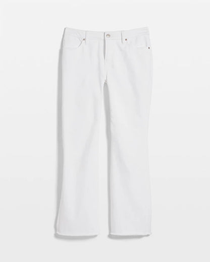 Chico's Women | No-Stain Girlfriend Frayed Flared Jeans ALABASTER