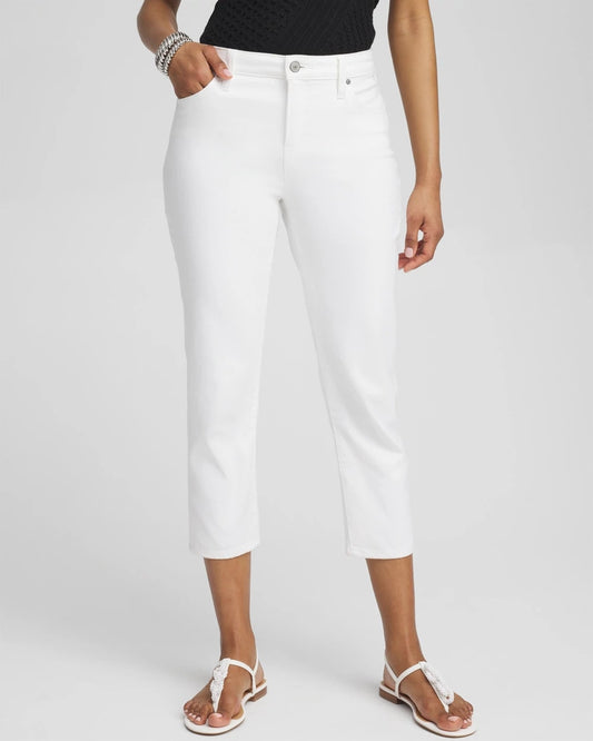 Chico's Women | No Stain Girlfriend Cropped Jeans ALABASTER
