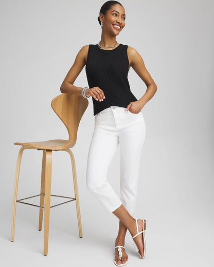 Chico's Women | No Stain Girlfriend Cropped Jeans ALABASTER