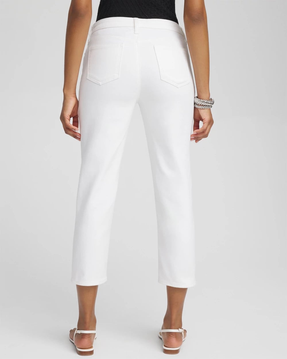 Chico's Women | No Stain Girlfriend Cropped Jeans ALABASTER