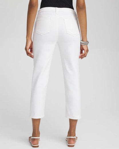 Chico's Women | No Stain Girlfriend Cropped Jeans ALABASTER