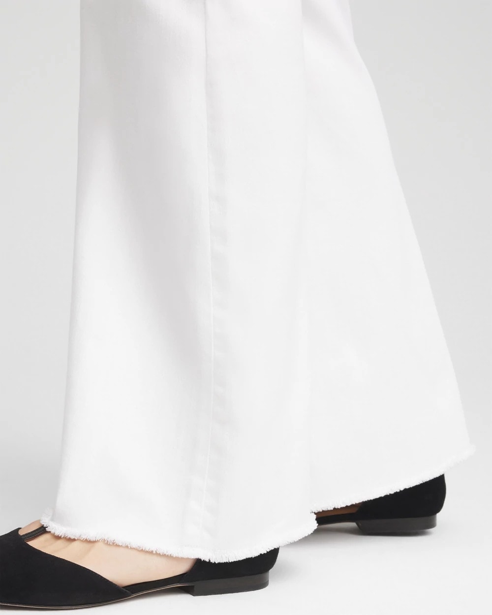 Chico's Women | Girlfriend No Stain Frayed Flared Jeans ALABASTER
