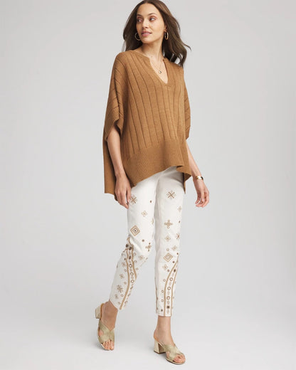 Chico's Women | Embellished Girlfriend Slim Ankle Jeans SEA SALT